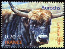 timbre N° 4374, Animaux en danger (l'aurochs)