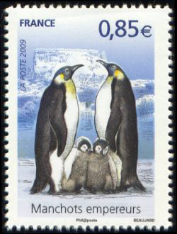 timbre N° 4351, Manchots empereurs