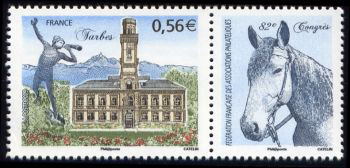 timbre N° 4368, Fédération française des associations philatéliques à Tarbes