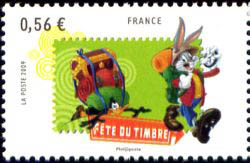 timbre N° 4340, Bugs Bunny et Daffy Duck en randonnée