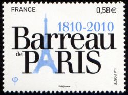 timbre N° 4512, Barreau de Paris (1810-2010)