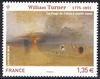 timbre N° 4438, «La plage de Calais» ( tableau de William Turner 1775-1851)