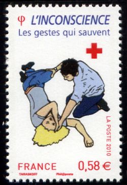 timbre N° 4521, Croix rouge (l'inconscience)