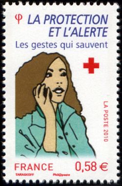 timbre N° 4520, Croix rouge (La protection et l'alerte)