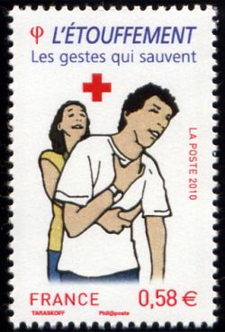 timbre N° 4523, Croix rouge (l'étouffement)
