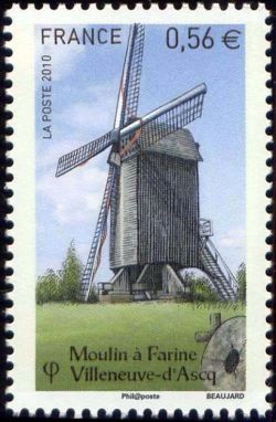 timbre N° 4489, Moulin à farine de Villeneuve d'Ascq