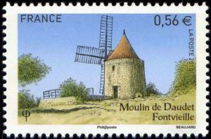 timbre N° 4488, Le moulin Saint Pierre, connu sous le nom « Moulin d'Alphonse Daudet » à Fontvieille