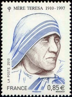timbre N° 4455, Mère Térésa canonisée par l'Église catholique comme sainte Teresa de Calcutta
