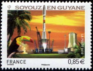 timbre N° 4458, Espace russo-européen. Soyouz en Guyane