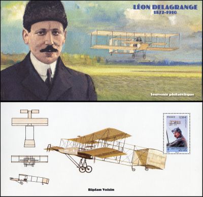 timbre N° 54, Les pionniers de l'aviation Léon Delagrange (1872-1910)