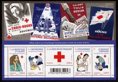 timbre N° F4520, Croix rouge bloc feuillet