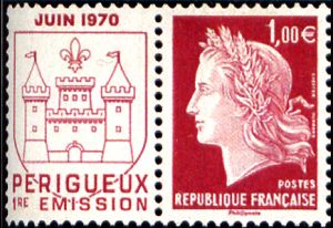 timbre N° 4459, Marianne de Cheffer  40ème anniversaire du 1er timbre poste émis à l'imprimerie de Boulazac (Dordogne)