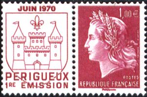 timbre N° 4462, Marianne de Cheffer  40ème anniversaire du 1er timbre poste émis à l'imprimerie de Boulazac (Dordogne)