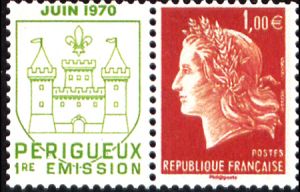 timbre N° 4463, Marianne de Cheffer  40ème anniversaire du 1er timbre poste émis à l'imprimerie de Boulazac (Dordogne)