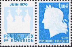 timbre N° 4465, Marianne de Cheffer  40ème anniversaire du 1er timbre poste émis à l'imprimerie de Boulazac (Dordogne)