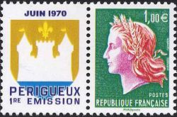 timbre N° 4467, Marianne de Cheffer  40ème anniversaire du 1er timbre poste émis à l'imprimerie de Boulazac (Dordogne)
