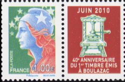 timbre N° 4471, Marianne de Cheffer  40ème anniversaire du 1er timbre poste émis à l'imprimerie de Boulazac (Dordogne)