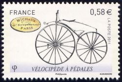 timbre N° 4557, Le vélocipède des origines à nos jours - Vélocipède à pédales