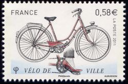 timbre N° 4558, Le vélocipède des origines à nos jours - Le vélo de ville