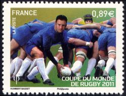timbre N° 4576, Coupe du monde de Rugby 2011 - Sortie de mélée