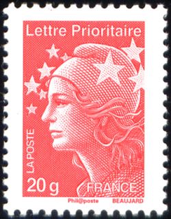 timbre N° 4566, Marianne de l'Europe (Marianne de Beaujard)