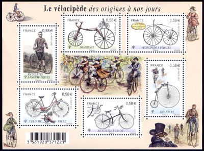 timbre N° F4555, Le vélocipède des origines à nos jours