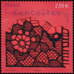 timbre N° 4602, Dentelle mécanique Leavers type Chantilly