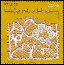 timbre N° 4600, Dentelle mécanique Leavers type Alençon