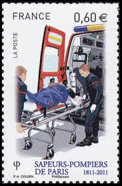 timbre N° 4584, Sapeurs pompiers de Paris - Secours d'urgence