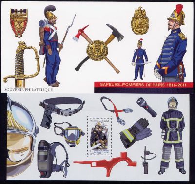 timbre Bloc souvenir N° 60, Sapeurs pompiers de Paris
