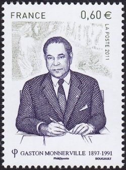 timbre N° 4628, Gaston Monnerville (1897-1991), Originaire de Guyane, avocat, résistant, homme politique et président du sénat
