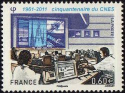 timbre N° 4604, Cinquantenaire du CNES 1961-2011