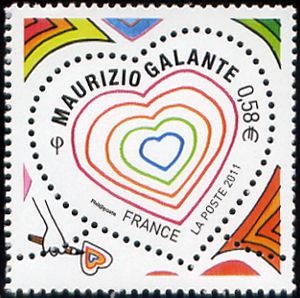 timbre N° 4528, Coeur Maurizio Galante