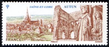 timbre N° 4552, Autun (Saône-et-Loire), Fondée par les Romains, capitale gallo-romaine
