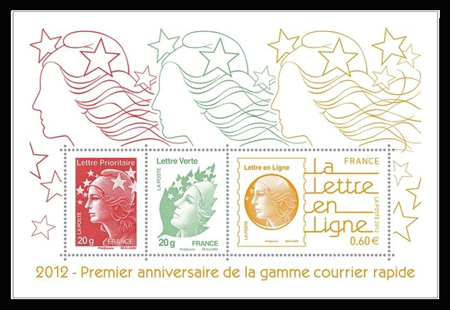timbre N° F4687, 1er anniversaire de la gamme courrier rapide