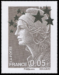 timbre N° 4662B, Marianne de l'Europe étoiles d'or