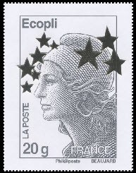 timbre N° 4662E, Marianne de l'Europe étoiles d'or