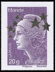 timbre N° 4662L, Marianne de l'Europe étoiles d'or