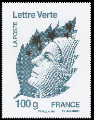 timbre N° 4662P, Marianne de l'Europe étoiles d'or