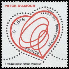 timbre N° 4632, Saint Valentin patch d'amour d'Adeline André, créatrice de mode