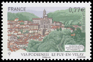 timbre N° 4643, Les chemins de Saint-Jacques-de-Compostelle ( Cathédrale de Notre Dame de l'Annociation du Puy en Velay )