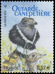 timbre N° 4656, Outarde canepetière -Ligue de Protection des Oiseaux - LPO 1912-2012