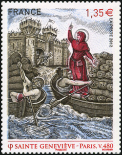 timbre N° 4704, Grande heure de l'histoire de France<br> Sainte Geneviève (Paris, v. 480)