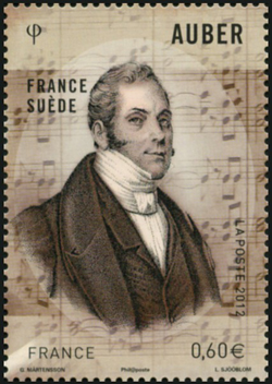 timbre N° 4706, Emission commune France Suède, Portrait de Daniel-François Esprit Auber (1782-1871)