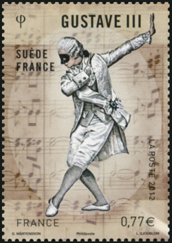 timbre N° 4707, Emission commune France Suède,<br> Danseur du ballet royal suédois - Gustave III