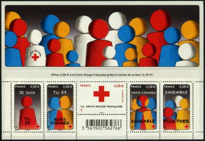 timbre N° F4819, Au profit de la Croix-Rouge