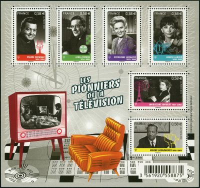 timbre N° F4811, Les pionniers de la télévision