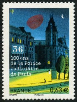 timbre N° 4796, 100 ans de la police judiciaire de Paris