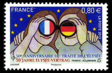 timbre N° 4711, Cinquantenaire du traité de l'Elysée (22 janvier 1963), émission commune France Allemagne