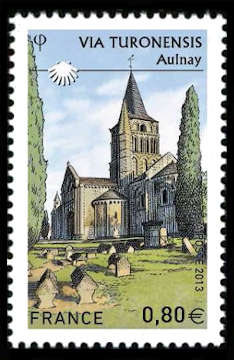  Les chemins de Saint jacques de Compostelle <br>Via Turonensis<br>Eglise Saint-Pierre de la Tour à Aulnay